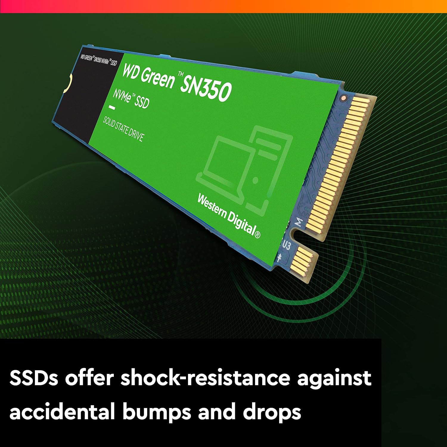 Western Digital WD Green SN350 500GB M.2 NVMe SSD, with 2400MB/s Read Speed and Up to 1500MB/s Write Speed