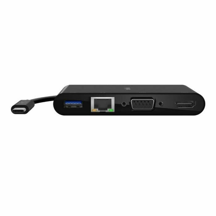 Belkin 4-in-1 USB-C Hub, MultiPort Docking Station for iPad, iPad Mini, & MacBook, Mac Mini, MacBook Air, MacBook Pro with USB-C Gigabit Ethernet, USB-A 3.0, VGA, & 4K HDMI USB-C Multimedia