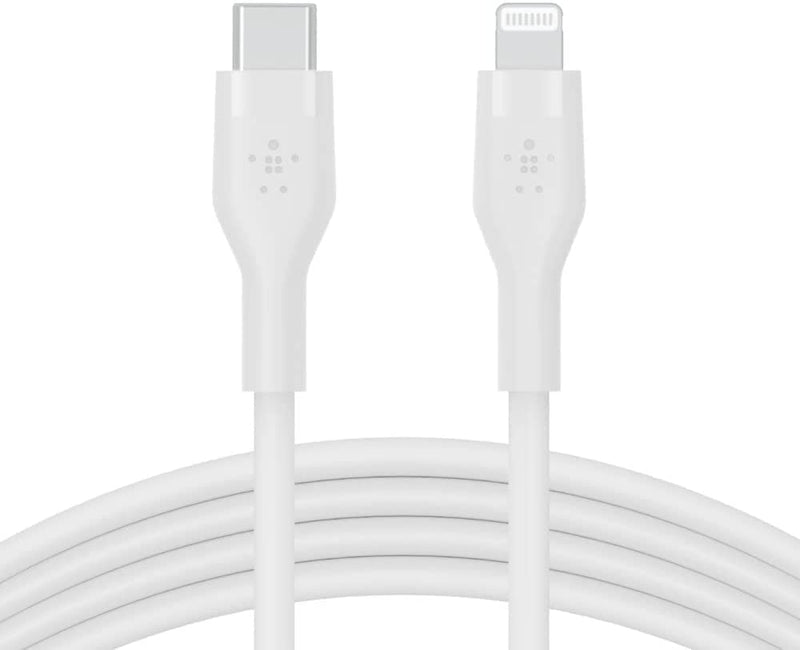 Belkin BoostCharge Flex Silicone USB Type C to Lightning Cable (2M/6.6ft), MFi Certified 20W Fast Charging PD Power Delivery for iPhone 14/14 Plus, 13, 12, Pro, Max, Mini, SE, iPad and More