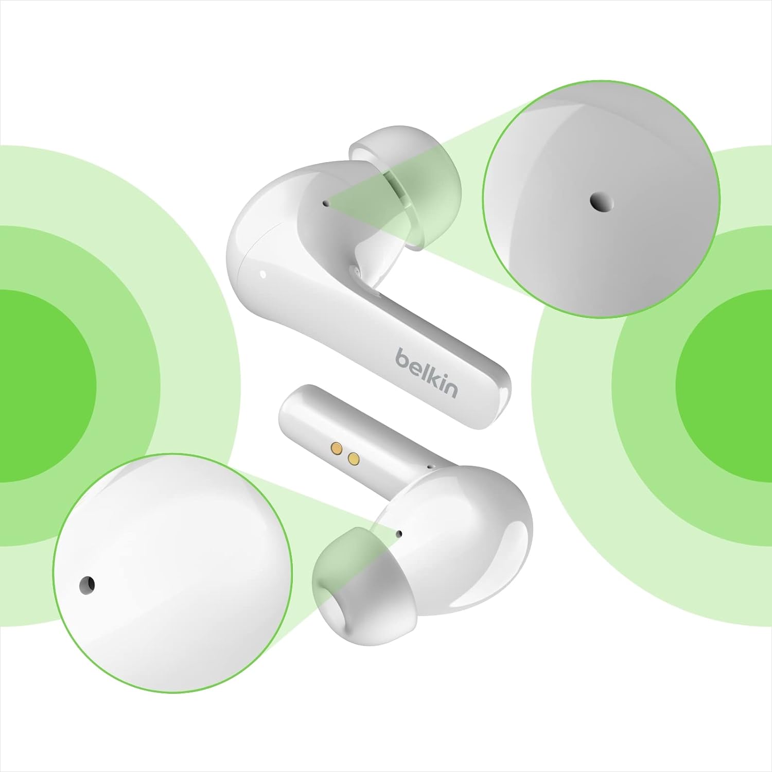 Belkin SOUNDFORM Flow True Wireless Earbuds with Active Noise Cancellation, Bluetooth Earphones with Wireless Charging, IPX5 Sweat and Water Resistant, 31H Play Time, for iPhone, Galaxy, Pixel - Black