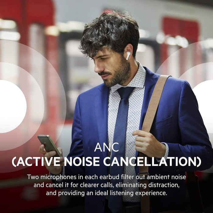 Belkin SOUNDFORM Flow True Wireless Earbuds with Active Noise Cancellation, Bluetooth Earphones with Wireless Charging, IPX5 Sweat and Water Resistant, 31H Play Time, for iPhone, Galaxy, Pixel - Black