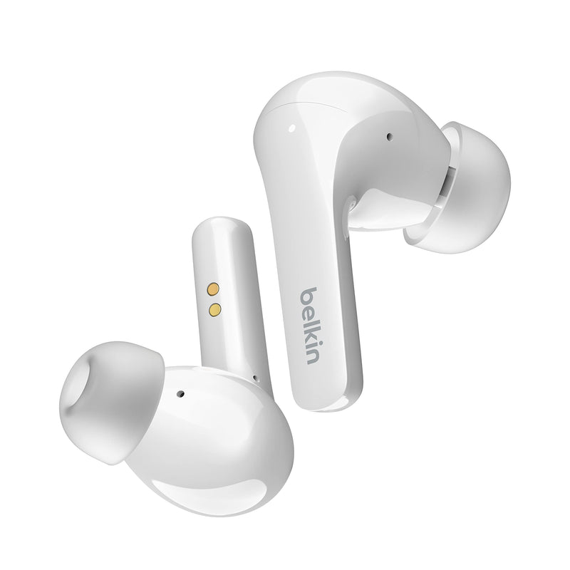 Belkin SOUNDFORM Flow True Wireless Earbuds with Active Noise Cancellation, Bluetooth Earphones with Wireless Charging, IPX5 Sweat and Water Resistant, 31H Play Time, for iPhone, Galaxy, Pixel - Black