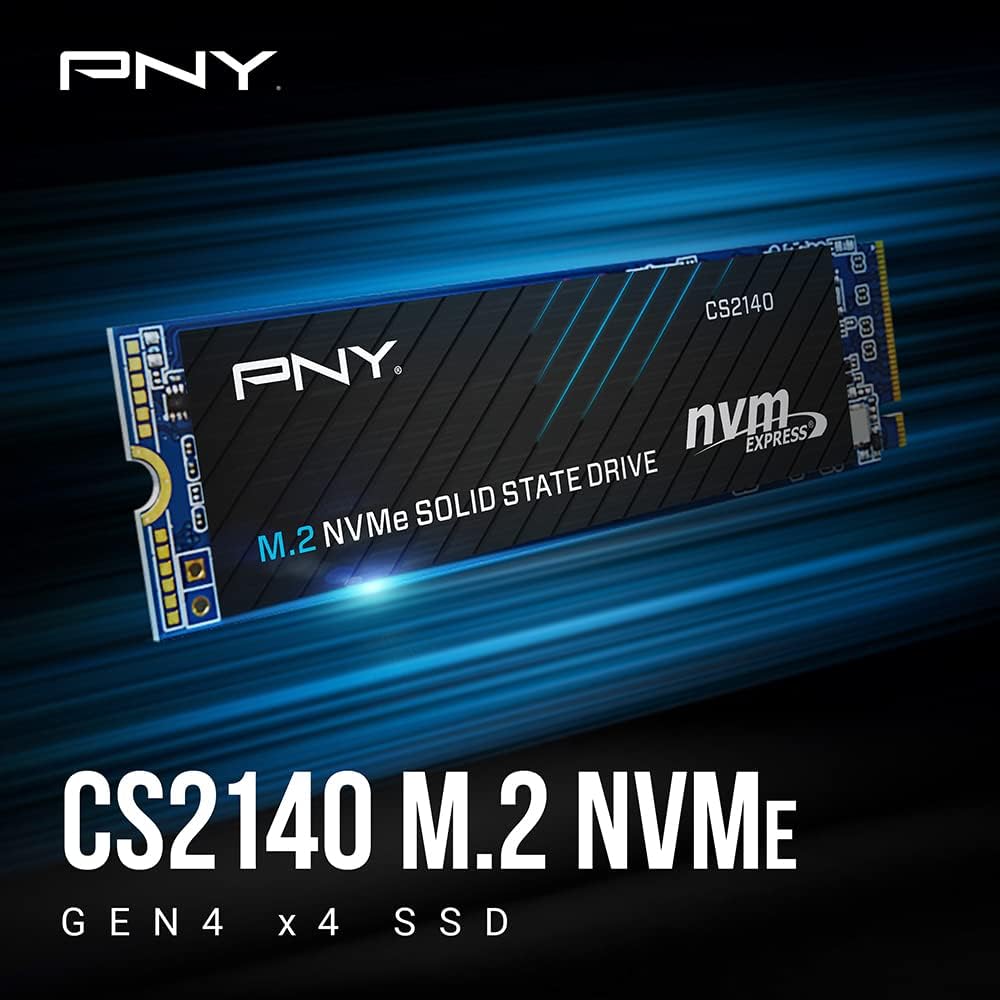 PNY CS2140 500GB M.2 NVMe Gen4 x4 Internal Solid State Drive (SSD) - M280CS2140-500-RB