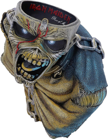 Nemesis Now Iron Maiden - Busto con scritta Piece of Mind, in resina, 12 cm, prodotto con licenza ufficiale Iron Maiden, Busto e scatola portaoggetti, in resina, dipinta a mano