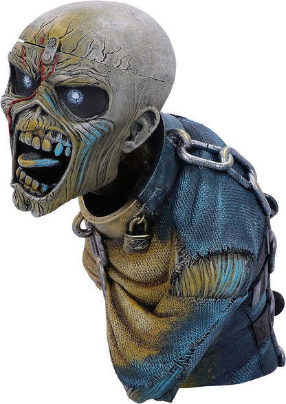Nemesis Now Iron Maiden - Busto con scritta Piece of Mind, in resina, 12 cm, prodotto con licenza ufficiale Iron Maiden, Busto e scatola portaoggetti, in resina, dipinta a mano