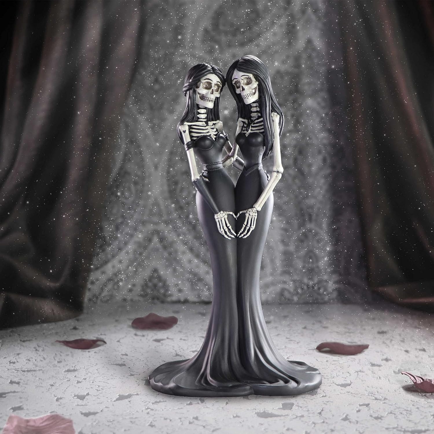 Nemesis Now Eternal Sisters 24cm, Resin, Gothic Wedding Giftware, Skeleton Sisters Figurine, Cast in the Finest Resin, Hand-Painted,Black and White