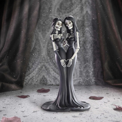 Nemesis Now Eternal Sisters 24cm, Resin, Gothic Wedding Giftware, Skeleton Sisters Figurine, Cast in the Finest Resin, Hand-Painted,Black and White