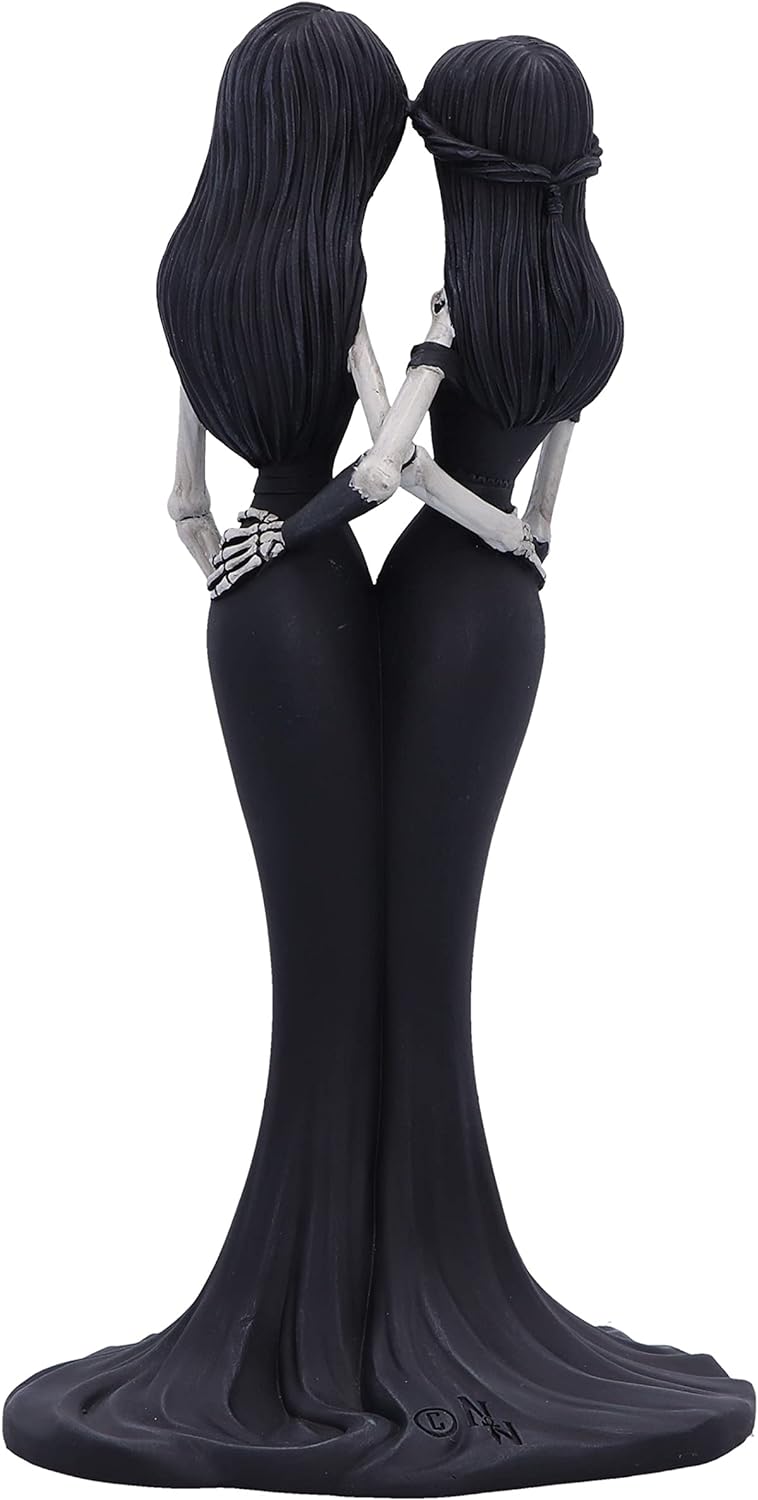 Nemesis Now Eternal Sisters 24cm, Resin, Gothic Wedding Giftware, Skeleton Sisters Figurine, Cast in the Finest Resin, Hand-Painted,Black and White