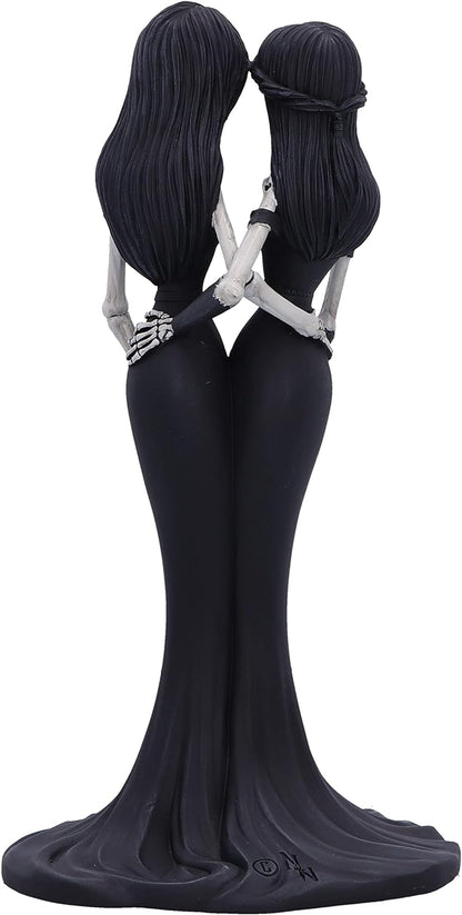 Nemesis Now Eternal Sisters 24cm, Resin, Gothic Wedding Giftware, Skeleton Sisters Figurine, Cast in the Finest Resin, Hand-Painted,Black and White