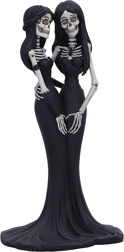 Nemesis Now Eternal Sisters 24cm, Resin, Gothic Wedding Giftware, Skeleton Sisters Figurine, Cast in the Finest Resin, Hand-Painted,Black and White