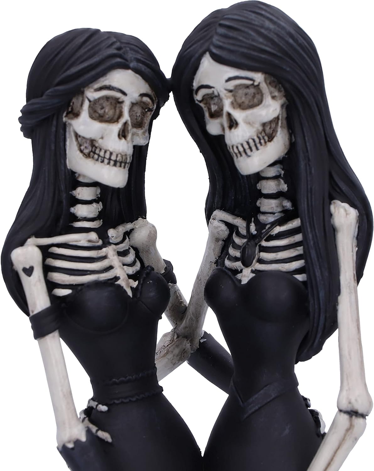 Nemesis Now Eternal Sisters 24cm, Resin, Gothic Wedding Giftware, Skeleton Sisters Figurine, Cast in the Finest Resin, Hand-Painted,Black and White