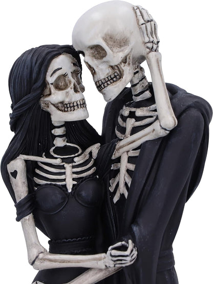 Nemesis Now Eternal Embrace 24cm, Resin, Gothic Wedding Giftware, Skeleton Hug Figurine, Cast in the Finest Resin, Hand-Painted, Black and White