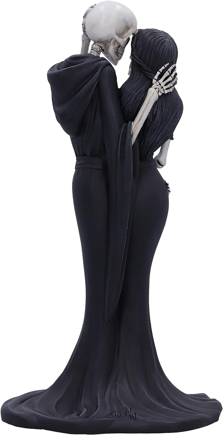 Nemesis Now Eternal Embrace 24cm, Resin, Gothic Wedding Giftware, Skeleton Hug Figurine, Cast in the Finest Resin, Hand-Painted, Black and White