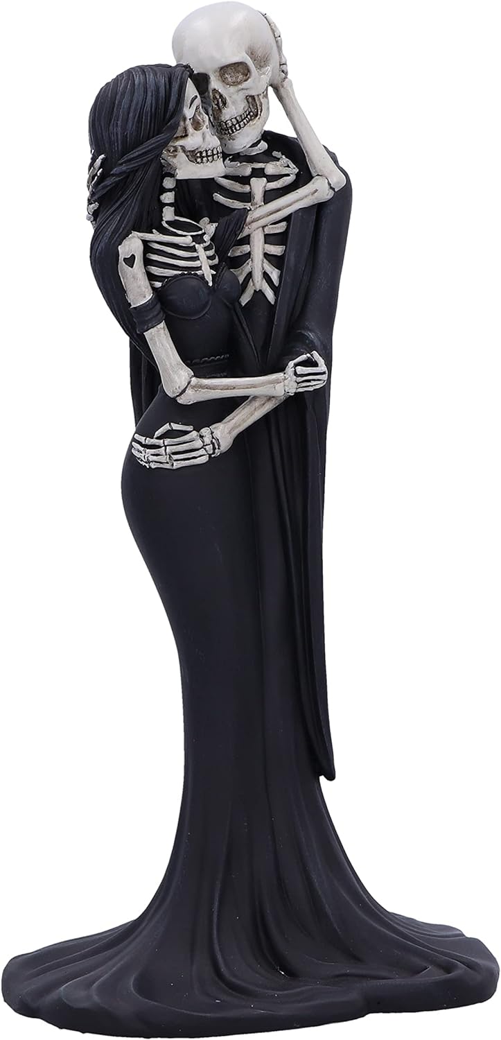Nemesis Now Eternal Embrace 24cm, Resin, Gothic Wedding Giftware, Skeleton Hug Figurine, Cast in the Finest Resin, Hand-Painted, Black and White