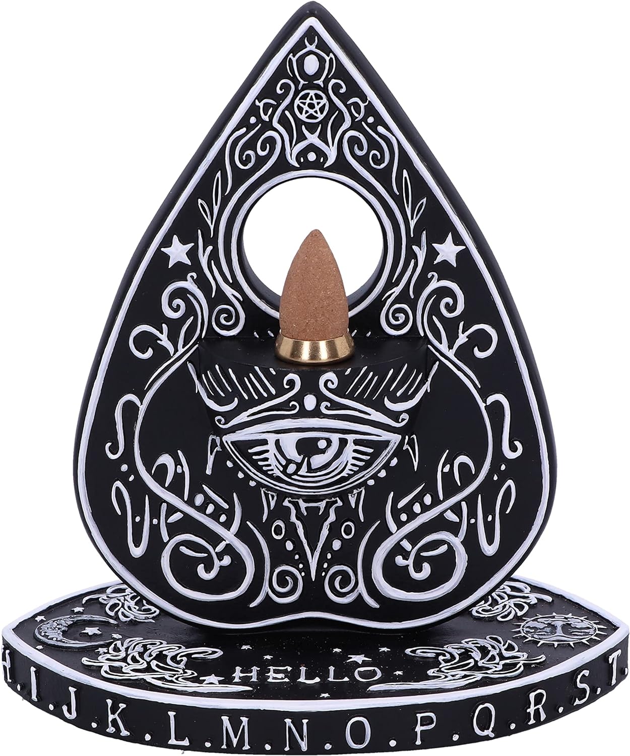 Black And White Spirit Board Planchette Backflow Incense Burner 15Cm