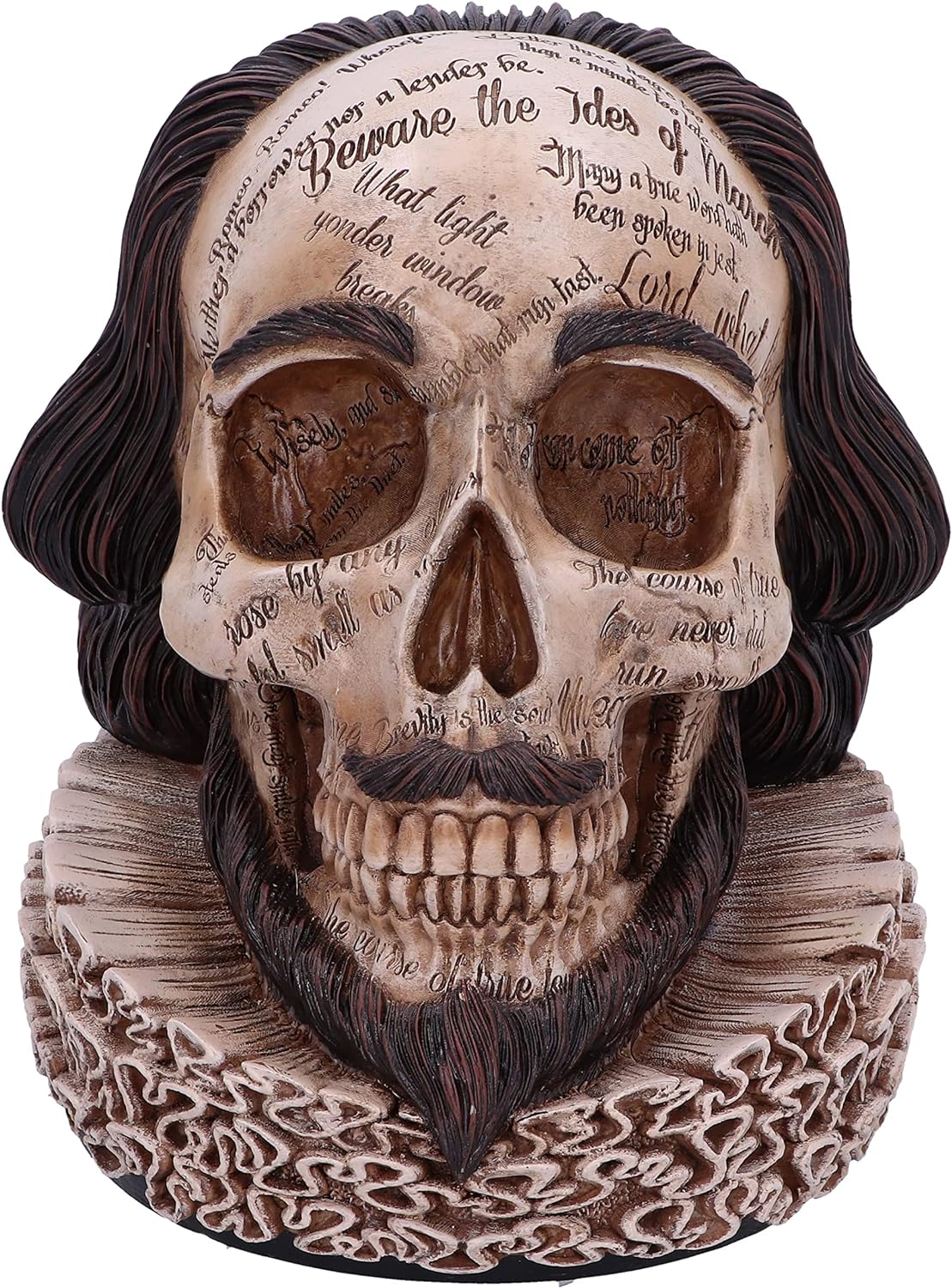 Nemesis Now Shakespeare's Legacy 16cm, Resin, Shakespeare Skull Figurine, Inspired by William Shakespeare, Cast in the Finest Resin, Hand-Painted