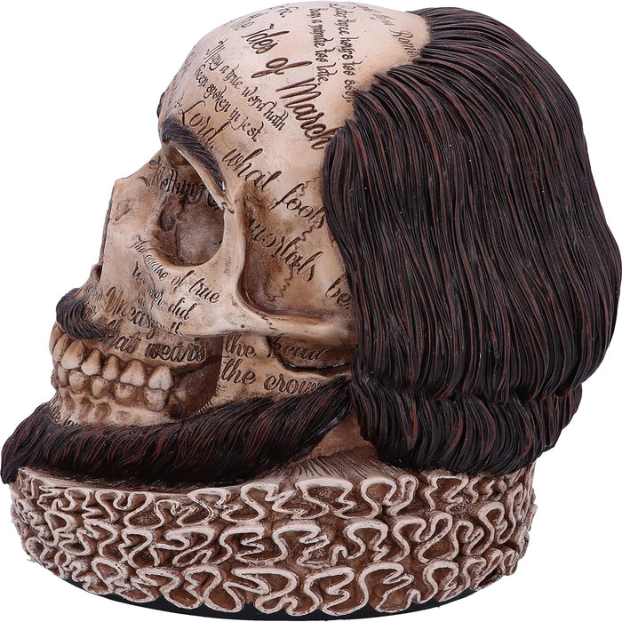 Nemesis Now Shakespeare's Legacy 16cm, Resin, Shakespeare Skull Figurine, Inspired by William Shakespeare, Cast in the Finest Resin, Hand-Painted
