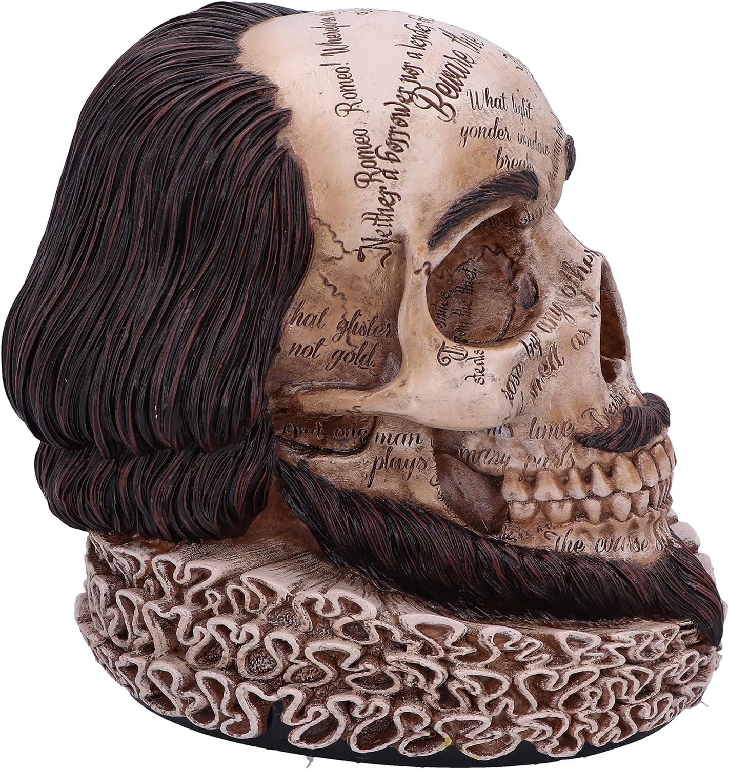 Nemesis Now Shakespeare's Legacy 16cm, Resin, Shakespeare Skull Figurine, Inspired by William Shakespeare, Cast in the Finest Resin, Hand-Painted