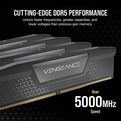 CORSAIR VENGEANCE DDR5 RAM 32GB (2x16GB) 6400MHz CL32 Intel XMP iCUE Compatible Computer Memory - Black (CMK32GX5M2B6400C32) 32GB (2x16GB) Black