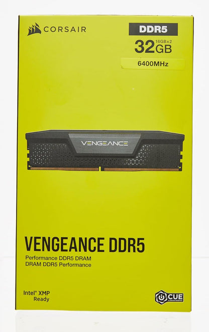CORSAIR VENGEANCE DDR5 RAM 32GB (2x16GB) 6400MHz CL32 Intel XMP iCUE Compatible Computer Memory - Black (CMK32GX5M2B6400C32) 32GB (2x16GB) Black