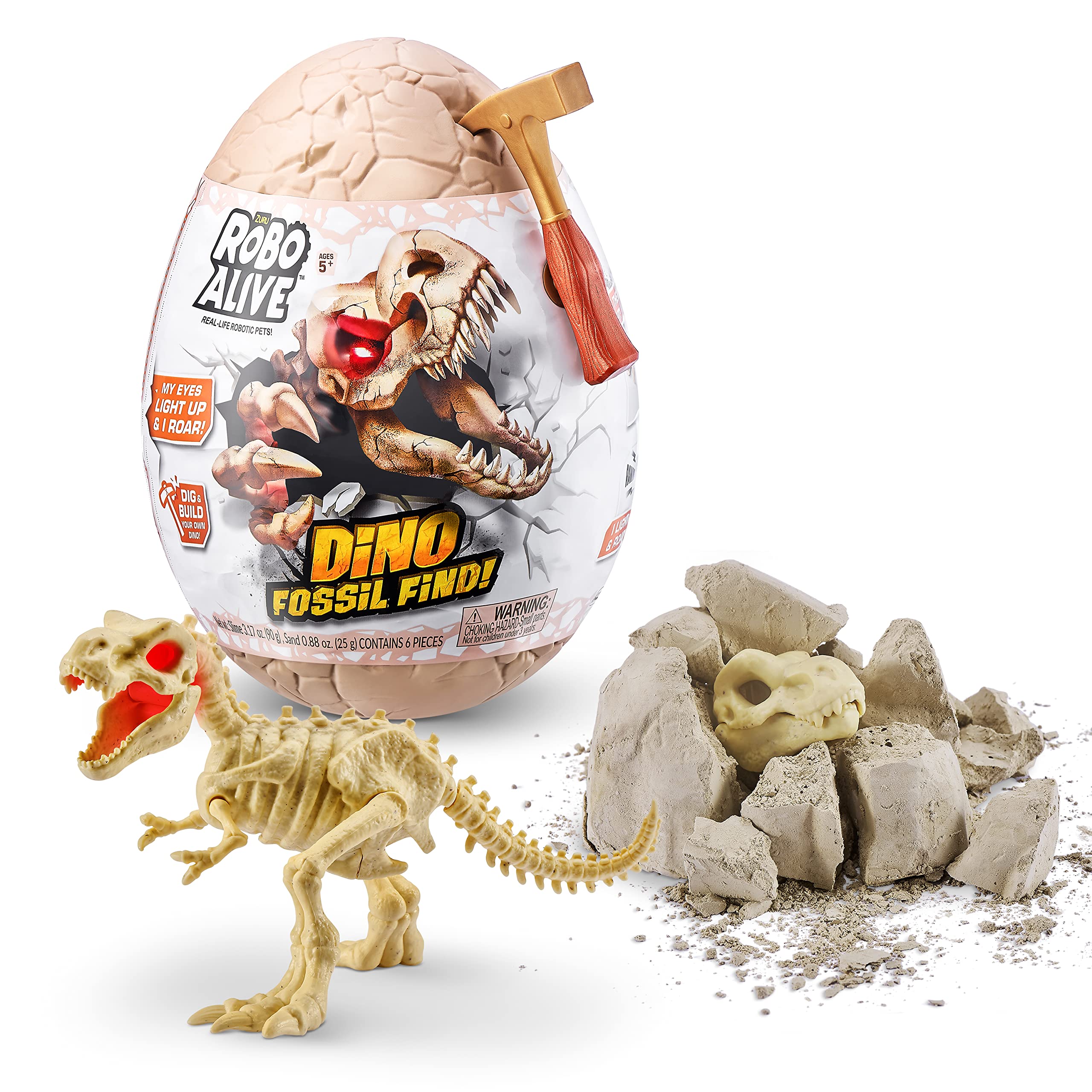 ROBO ALIVE Dino Fossil Find Surprise Unboxing Robotic Toy, stilar kan variera
