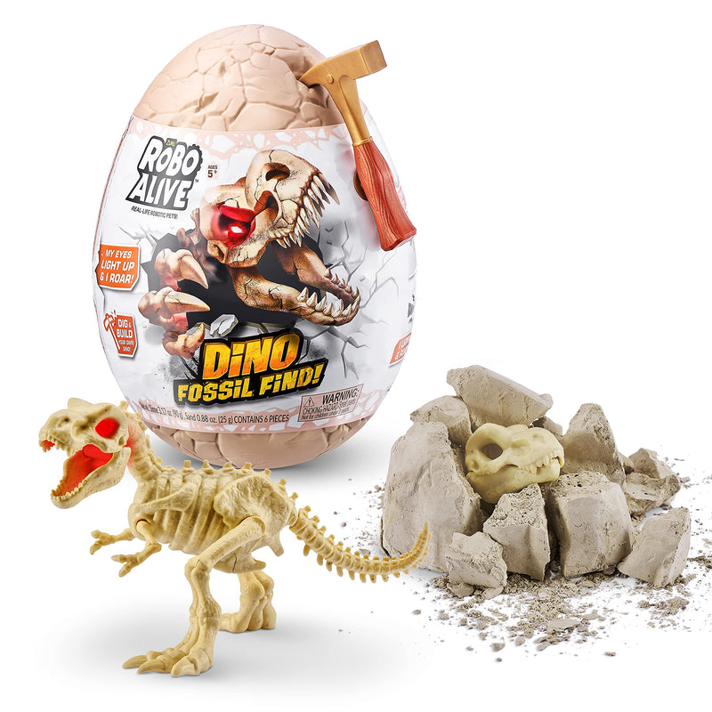 ROBO ALIVE Dino Fossil Find Surprise Unboxing Robotic Toy, stilar kan variera