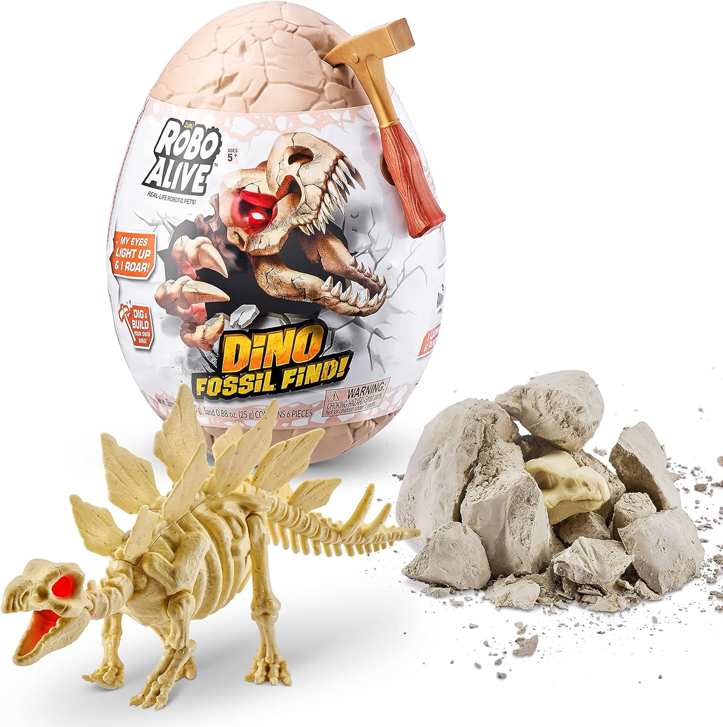 ROBO ALIVE Dino Fossil Find Surprise Unboxing Robotic Toy, stilar kan variera