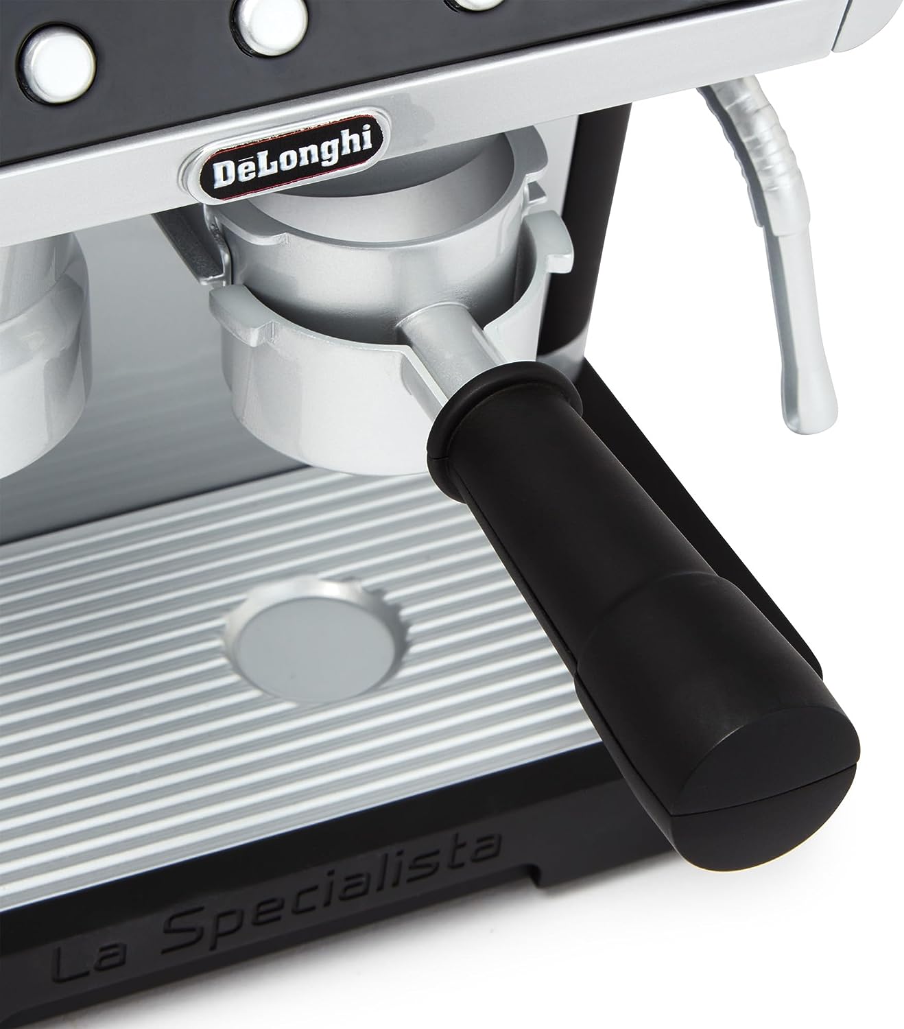Casdon De'Longhi Toys. Barista Coffee Machine. Toy Kitchen Playset for Kids with Moving Parts, Realistic Sounds and Magic Coffee Reveal. For Children Aged 3+, Silver