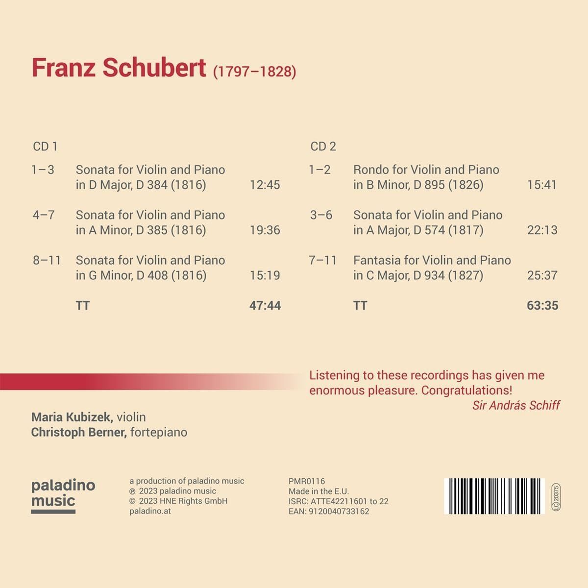 Franz Schubert: Complete Works for Violin and Piano