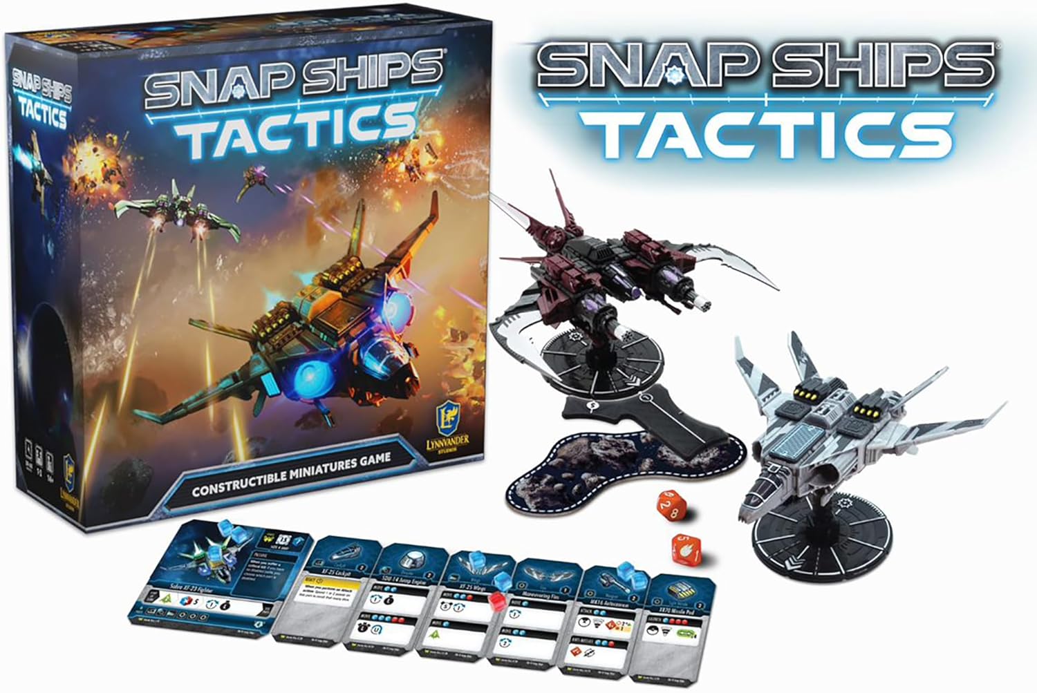 Snap Ships: Tactics Starter Box - The Strategic Miniatures Battle Game You Play with Modular Fully Customizable Ship Models, Ages 14+, 1-2 Players, Grey