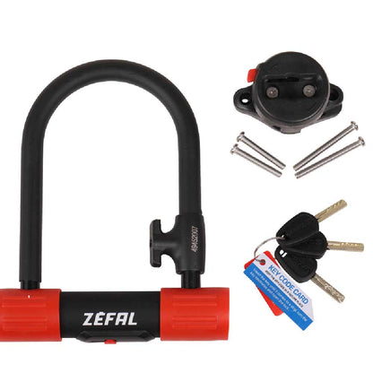 Zéfal K-Traz U13 Heavy Duty U-Shaped Bike Lock - Heavy Duty Steel Headband - Optional 120cm Cable - Padlock for Bicycle, Electric Bike, Mountain Bike, Scooter, Motorcycle