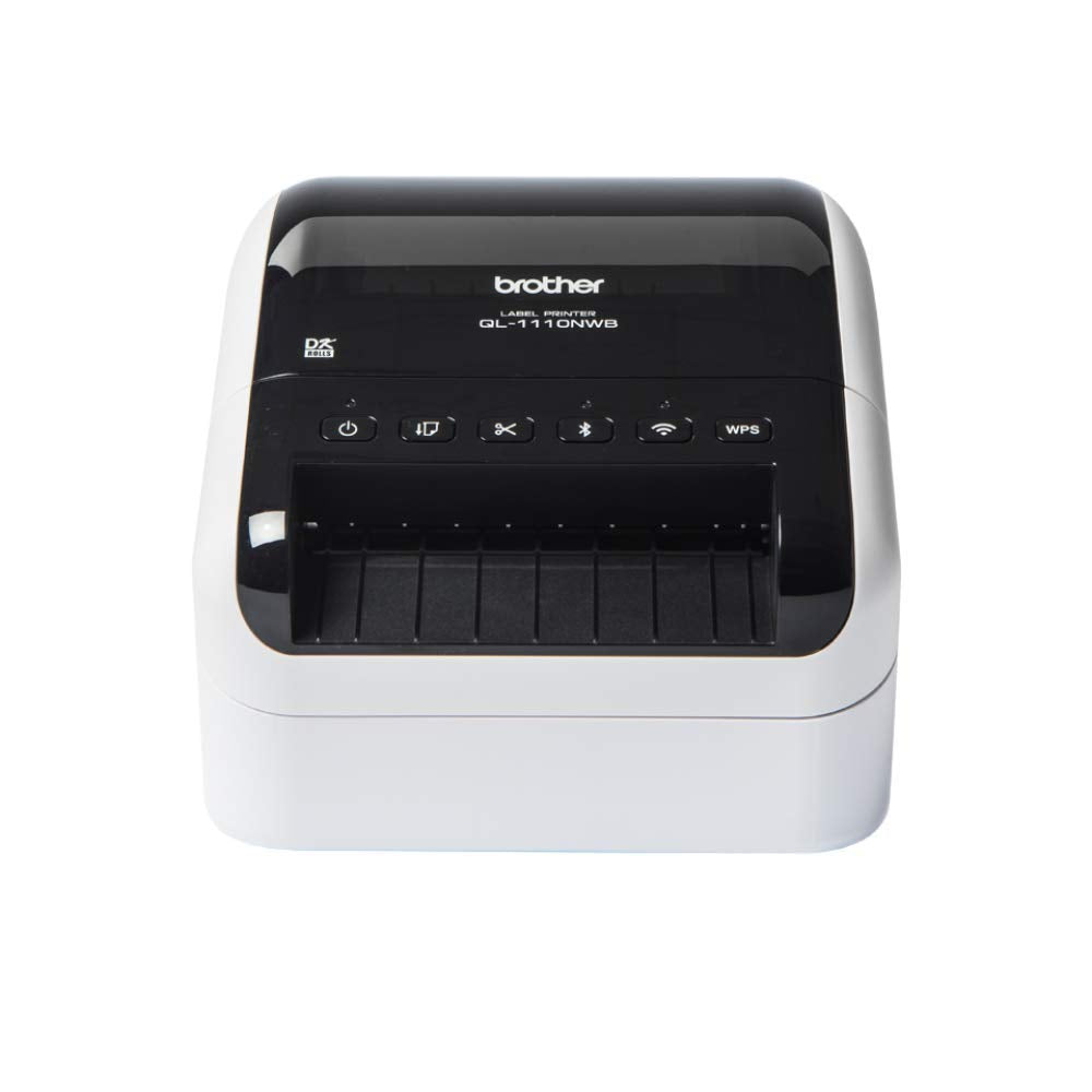 Brother QL-1110NWBc Label Printer | Shipping Labeller | Wireless/USB 2.0 | Desktop | Wide Format 4 Inch Labels | UK Plug