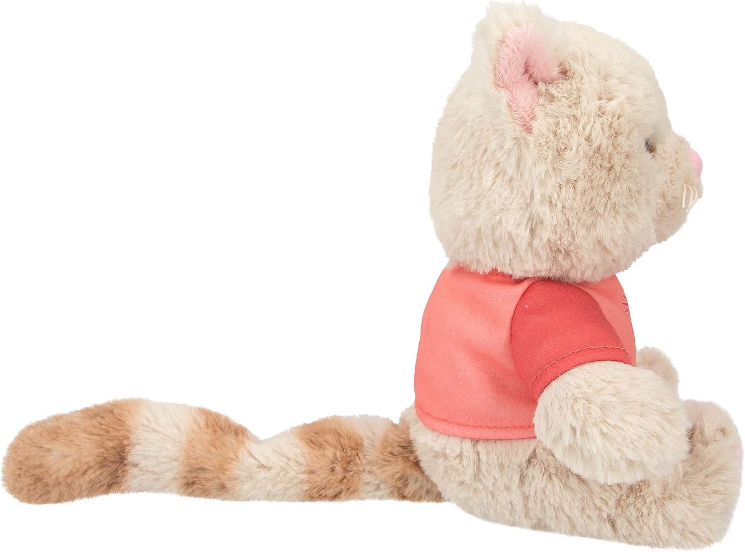 Depesche TOPModel Cutie Star 12358 Cuddly Toy Cat Ginger with Super Soft Fur, Approx. 18 cm Plush Toy with Dark Button Eyes and T-Shirt