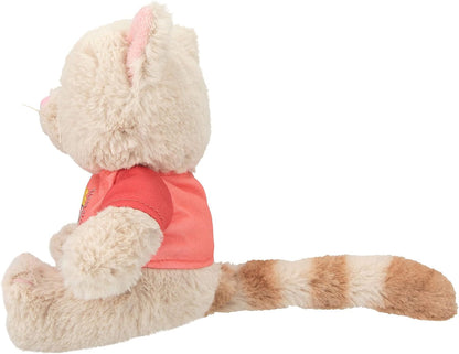 Depesche TOPModel Cutie Star 12358 Cuddly Toy Cat Ginger with Super Soft Fur, Approx. 18 cm Plush Toy with Dark Button Eyes and T-Shirt