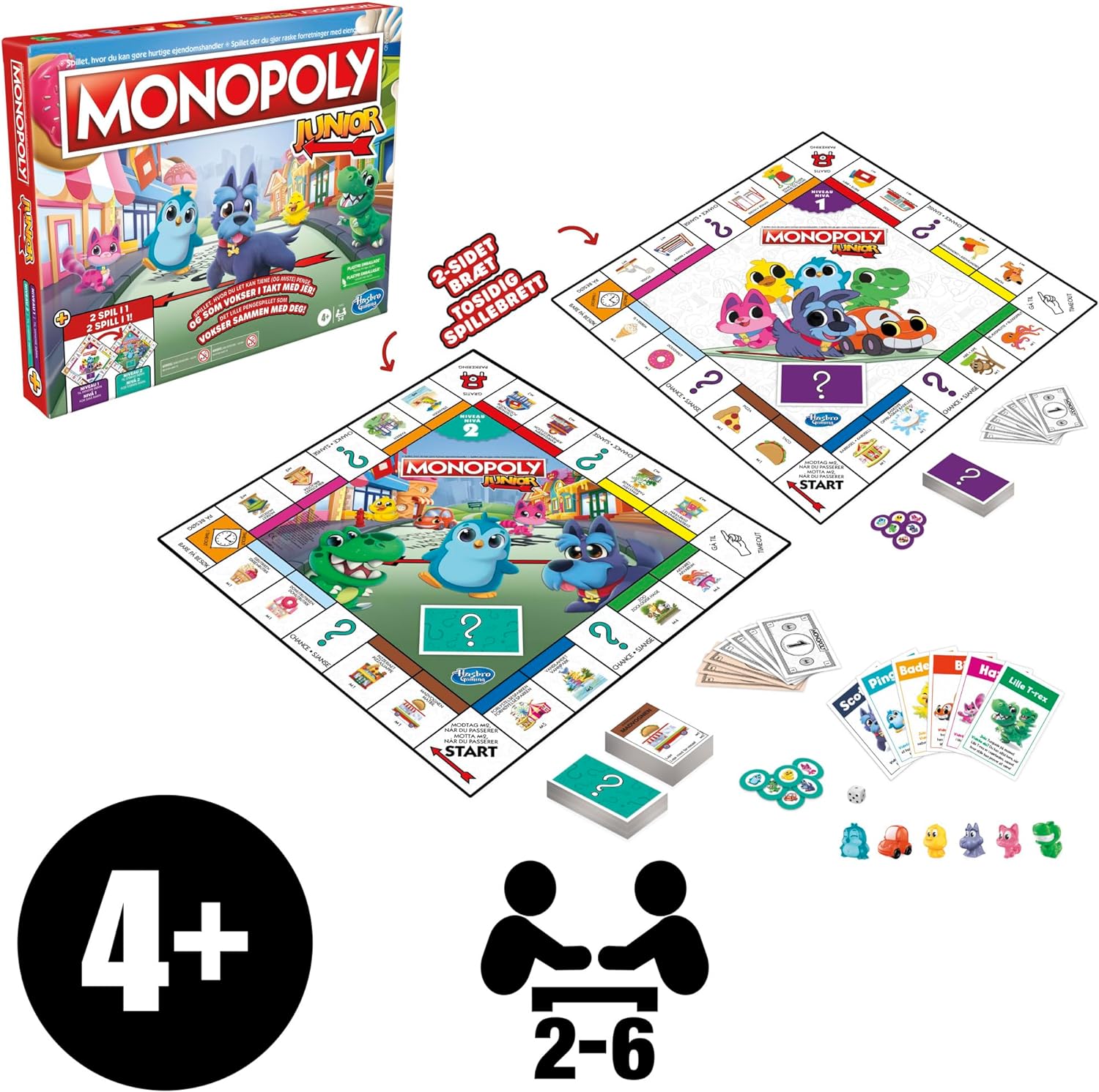 Hasbro Gaming - Monopoly Junior 2 games in 1 (F8562189) (DK/NO)