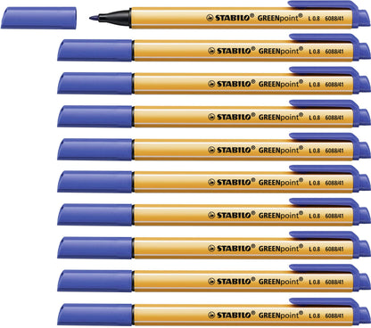 Eco-Friendly Fibre-Tip Sign Pen - STABILO GREENpoint - Pack of 10