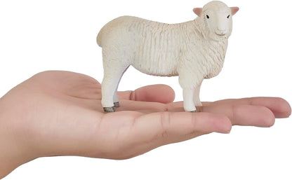 MOJO Romney Sheep Ewe Farmlife Farmland Wildlife Animal Model Farm Cute Toy Figure for Play and Collection