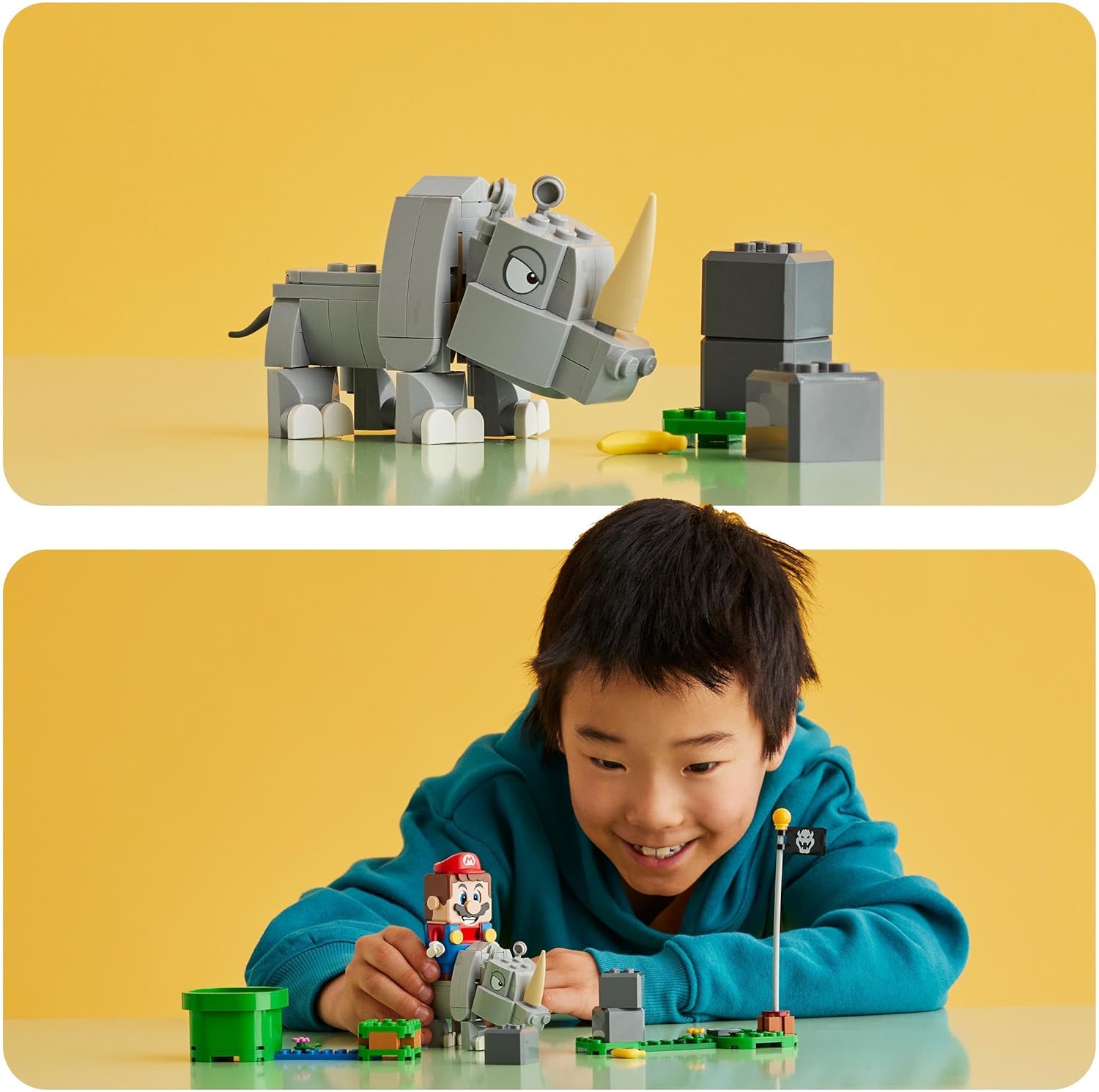 LEGO Super Mario Rambi the Rhino Expansion Set, Buildable Animal Toy Figure, Small Gift to Combine with a Starter Course Game 71420