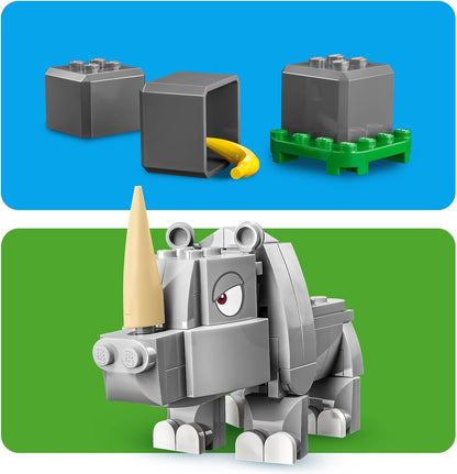 LEGO Super Mario Rambi the Rhino Expansion Set, Buildable Animal Toy Figure, Small Gift to Combine with a Starter Course Game 71420