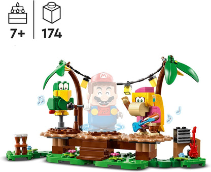 LEGO Super Mario Dixie Kong's Jungle Jam Expansion Set with Dixie Kong and Squawks the Parrot Figures, Buildable Toy to Combine with Starter Course 71421