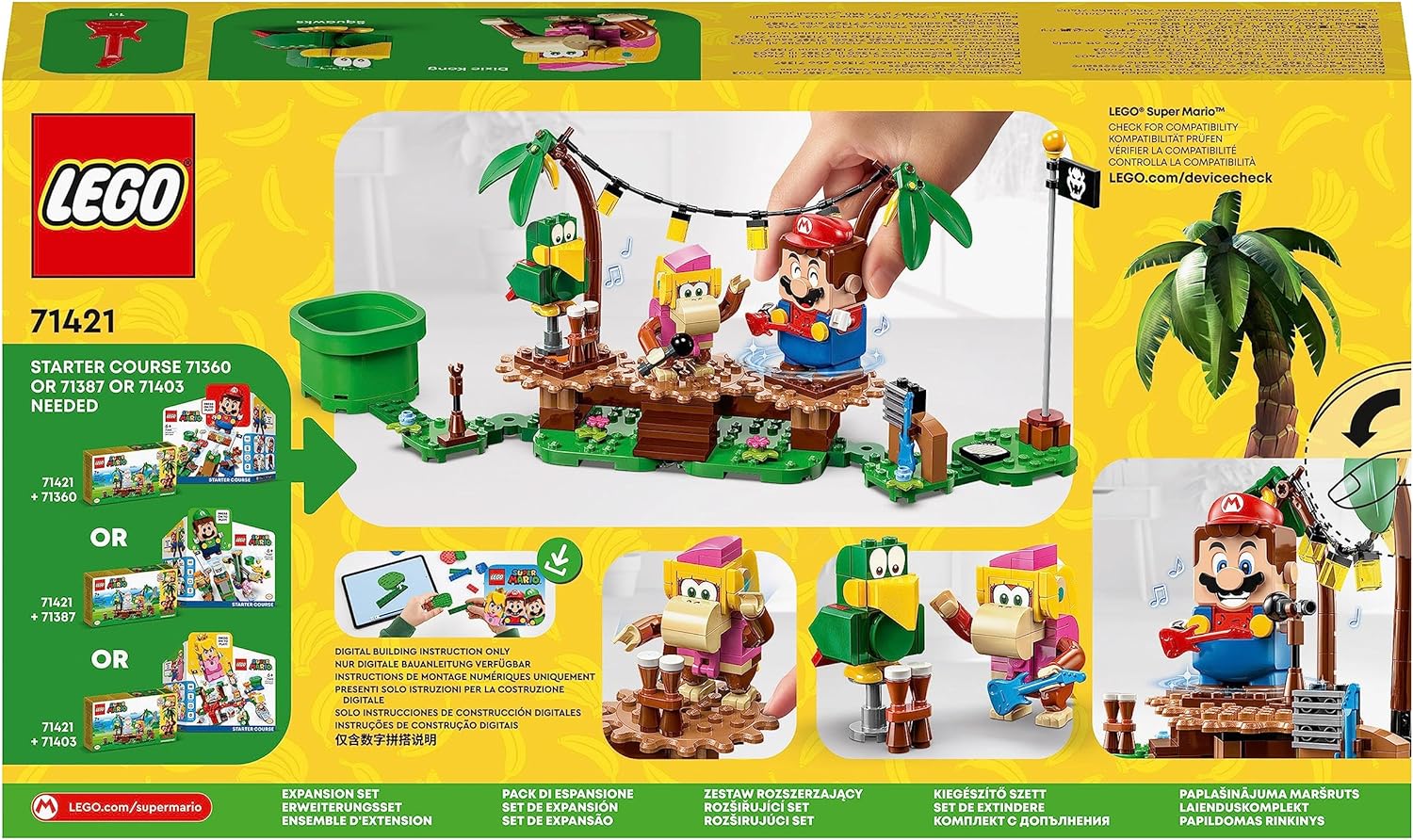 LEGO Super Mario Dixie Kong's Jungle Jam Expansion Set with Dixie Kong and Squawks the Parrot Figures, Buildable Toy to Combine with Starter Course 71421