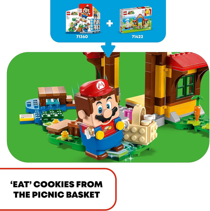 LEGO 71422 Super Mario Picknick bei Mario – Erweiterungsset, Spielzeug mit gelber Yoshi-Figur zum Kombinieren mit einem Starterset, Geschenk für Kinder, Jungen und Mädchen ab 6 Jahren