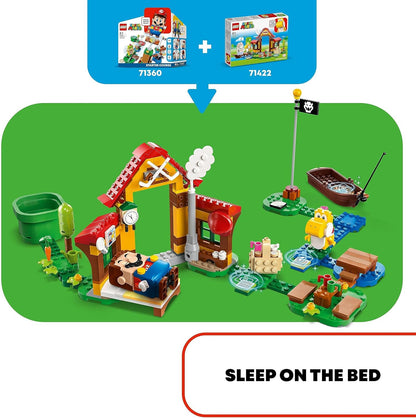 LEGO 71422 Super Mario Picknick bei Mario – Erweiterungsset, Spielzeug mit gelber Yoshi-Figur zum Kombinieren mit einem Starterset, Geschenk für Kinder, Jungen und Mädchen ab 6 Jahren