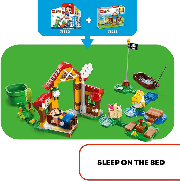 LEGO 71422 Super Mario Picknick bei Mario – Erweiterungsset, Spielzeug mit gelber Yoshi-Figur zum Kombinieren mit einem Starterset, Geschenk für Kinder, Jungen und Mädchen ab 6 Jahren