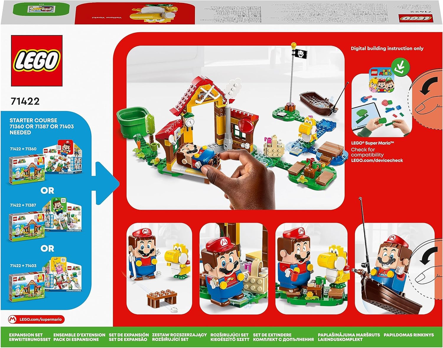 LEGO 71422 Super Mario Picknick bei Mario – Erweiterungsset, Spielzeug mit gelber Yoshi-Figur zum Kombinieren mit einem Starterset, Geschenk für Kinder, Jungen und Mädchen ab 6 Jahren