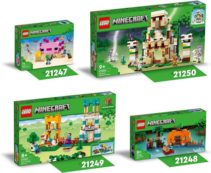 LEGO Minecraft The Axolotl House Set, Buildable Underwater Base with Diver Explorer, Zombie plus Dolphin and Puffer Fish Figures, Adventure Toys for Kids, Girls, Boys Aged 7 Plus 21247 Single