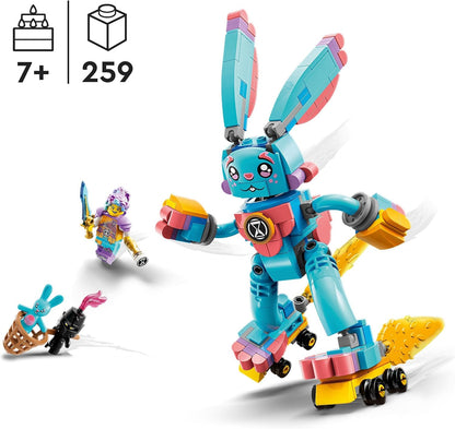 LEGO DREAMZzz Izzie and Bunchu the Bunny Set, Buildable Toy Rabbit Figure with Roller Skates, Build in 2 Ways for Imaginative Play Based on the TV Show, Animal Toys for Kids, Boys, Girls Aged 7+ 71453