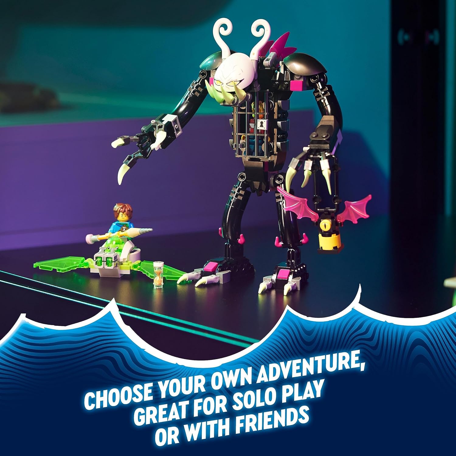 LEGO DREAMZzz 2-in-1 Der Albwärter, Monster-Figuren Set, verwandle Z-Blob in EIN Miniflugzeug oder Hoverbike, enthält 2 Minifiguren aus der TV-Show, Spielzeug für Kinder ab 7 Jahren 71455