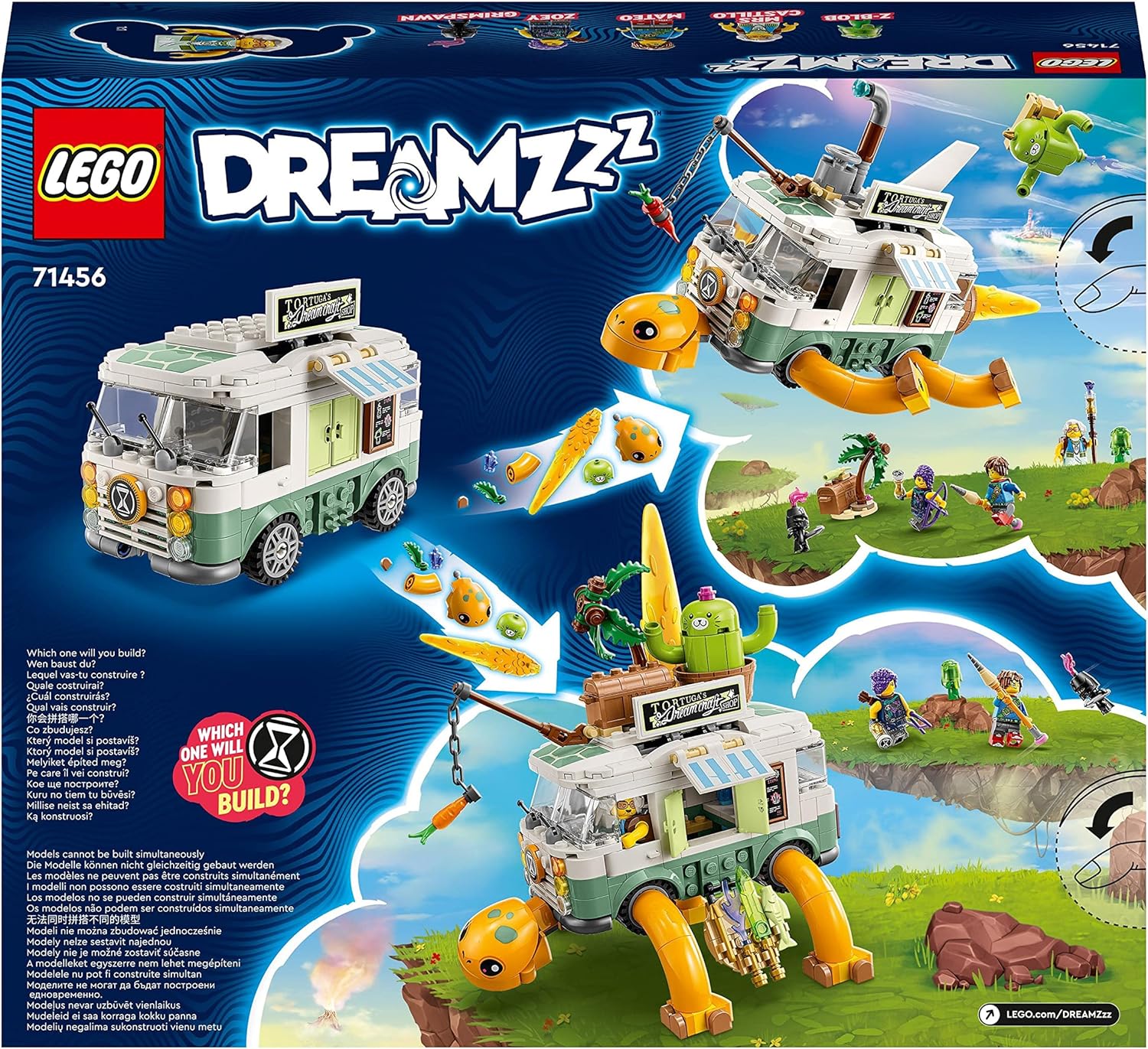 LEGO DREAMZzz Mrs. Castillo's Turtle Van Set, Build a Toy Camper Vehicle from the TV Show in 2 Ways, With Mateo, Zoey and Z-Blob Characters, Toys for Kids, Boys, Girls Aged 7+ (Pre-Order Now) 71456
