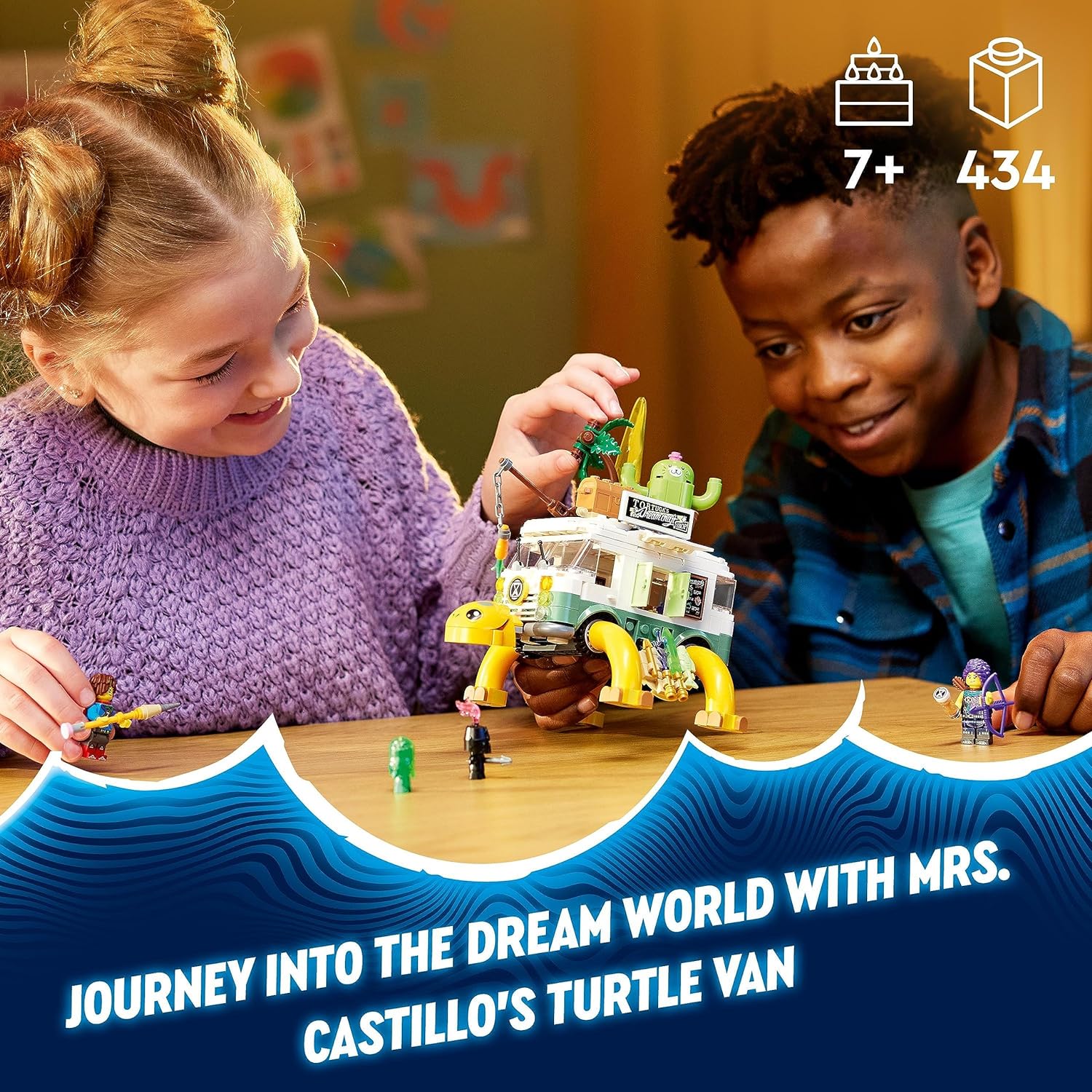 LEGO DREAMZzz Mrs. Castillo's Turtle Van Set, Build a Toy Camper Vehicle from the TV Show in 2 Ways, With Mateo, Zoey and Z-Blob Characters, Toys for Kids, Boys, Girls Aged 7+ (Pre-Order Now) 71456